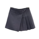 Irregular pleated short skirt for women with high waist slim A-line suit skirt