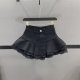 Sweet lace lace denim skirt women 2025 summer small high-waisted hot girl A-line fluffy cake skirt