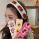 Knitted floral bangs and hairbands for women 2025 new pastoral headbands and hair tidying Velcro hairpins for hairpins