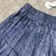 Japanese single retro pleated denim high waist skirt for women 2025 spring new lace-up elastic waist pure cotton A-line skirt
