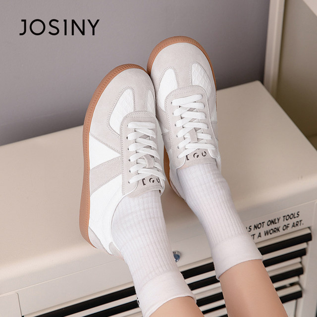 Zhuoshinid training shoes for women 2025 new autumn and winter versatile flat sole sports large-size small white shoes light pink