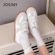 Zhuoshinid training shoes for women 2025 new autumn and winter versatile flat sole sports large-size small white shoes light pink