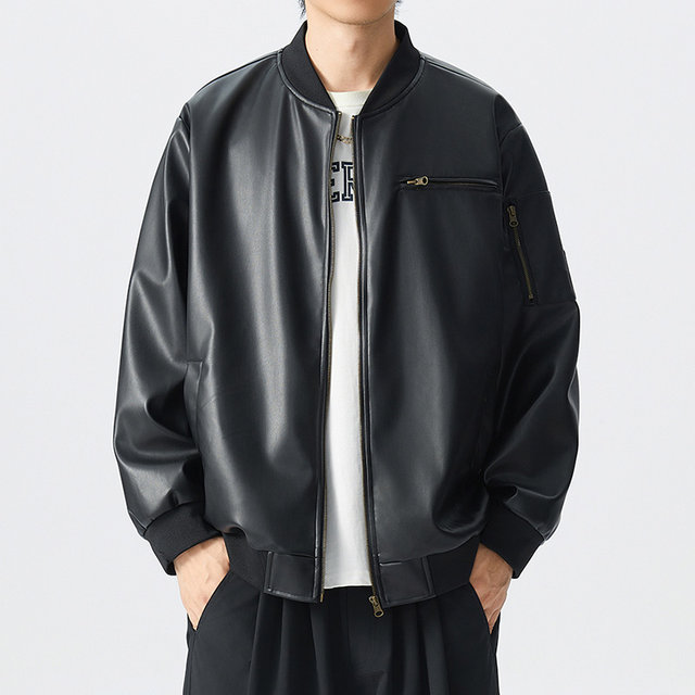 Weichen trendy brand plus size men's spring and autumn jacket for fat men with fattening and enlarged baseball collar for fat men loose and light jacket