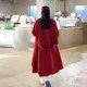 Double-sided wool red coat coat for women autumn and winter high-end wool coat coat cape wedding bride large size mm