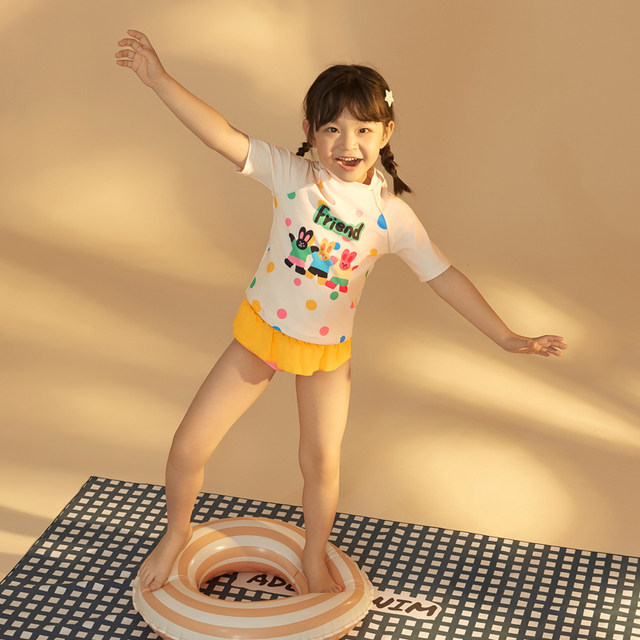 Aidor baby swimsuit 2024 new children's split skirt girl swimsuit princess style cute swimming trunks
