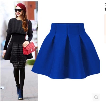 Space cotton high waist fluffy skirt 2025 autumn and winter new air cotton short skirt retro skirt A-line pleated umbrella skirt