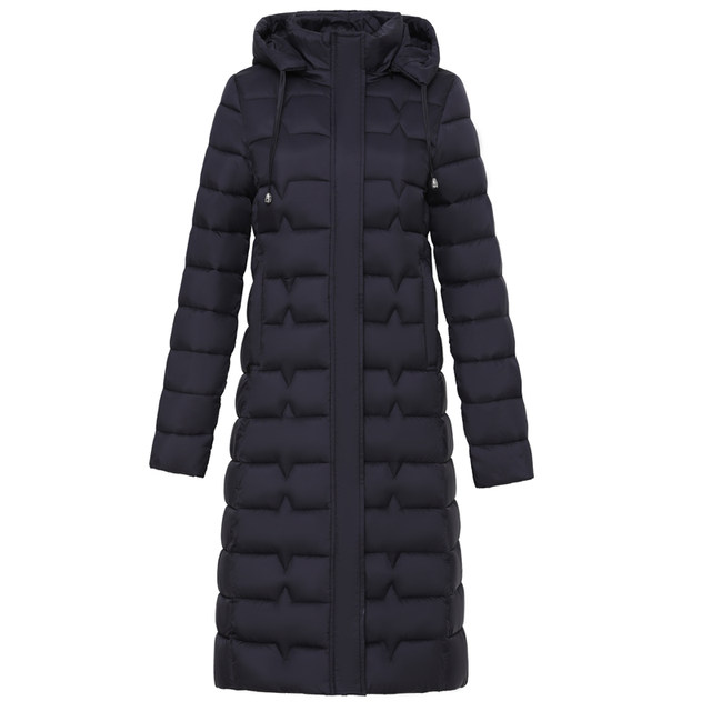 Middle-aged and elderly women's down-padded coats, mid-length, over-the-knee thickened cotton coats, women's winter large size cotton-padded jackets, winter coats