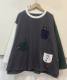 Dongdaemun round neck pocket kitten embroidered autumn clothing new loose casual Hong Kong style niche pure cotton t-shirt women ins trend