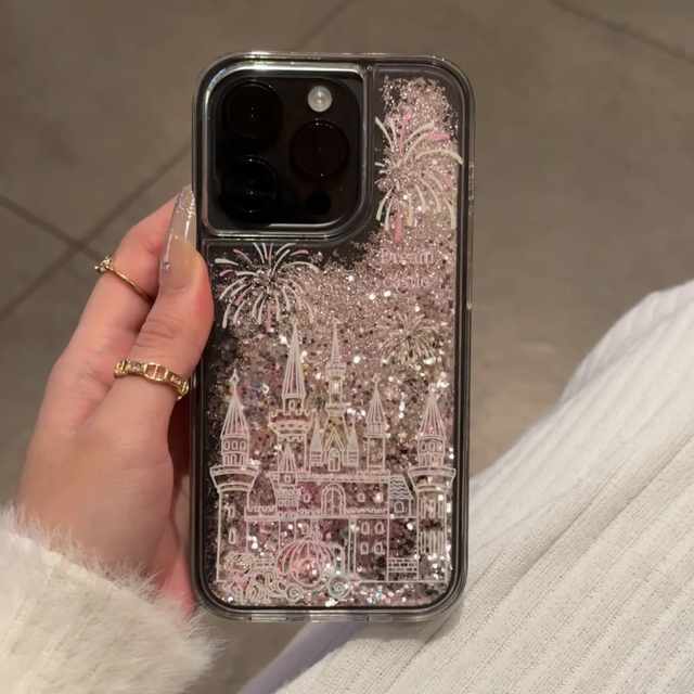 Fireworks and Castle Silver Flurry Shells are suitable for Apple 16 mobile phone case iPhone15/13 new 11promax Huawei Mate60pro female PURA70 Honor 200 Xiaomi 14reno12S19