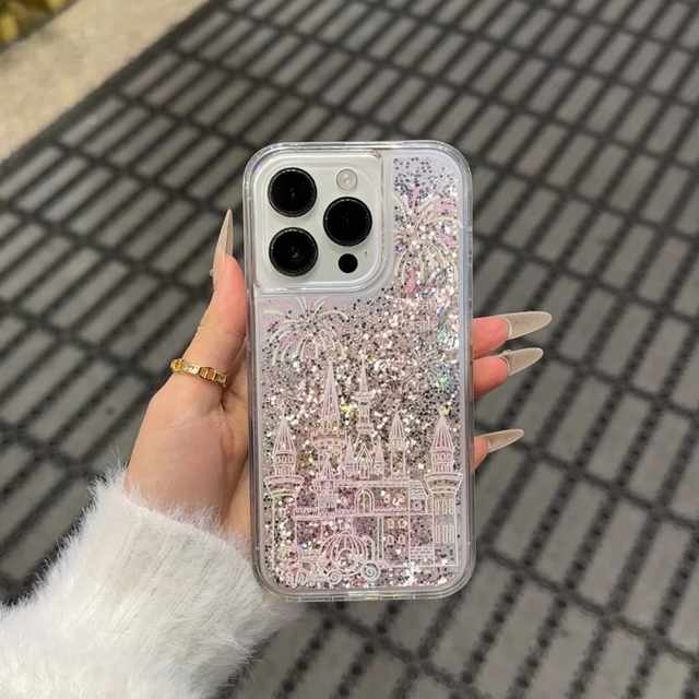 Fireworks and Castle Silver Flurry Shells are suitable for Apple 16 mobile phone case iPhone15/13 new 11promax Huawei Mate60pro female PURA70 Honor 200 Xiaomi 14reno12S19