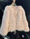 Imitation fox fur eco-friendly fur coat for women winter short solid color high-end temperament young lady versatile