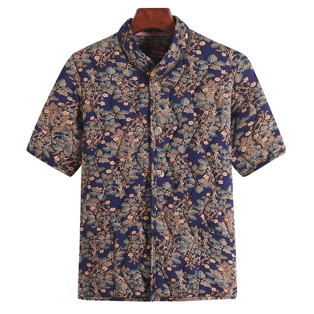 Mother's autumn and winter short-sleeved cotton coat for middle-aged and elderly women to wear cotton vest plus fat and enlarged grandma shoulder pads half-sleeved cotton vest