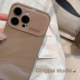 Lightweight solid color self-contained lens film glass case suitable for Apple 17promax mobile phone case iphone16pro new model 15 women's model 14 brown 13 high-end niche all-inclusive 12 hard shell 11