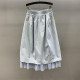 Mesh spliced ​​casual skirt for women 2025 summer new fashionable and versatile loose loose slim A-line long skirt
