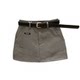 2025 spring and summer new gray suit skirt for women American retro high waist anti-exposure A-line hip skirt
