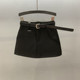 2025 spring and summer new gray suit skirt for women American retro high waist anti-exposure A-line hip skirt
