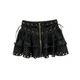 Lace spliced ​​cake skirt for women 2025 summer new design strap zipper a line puff short skirt