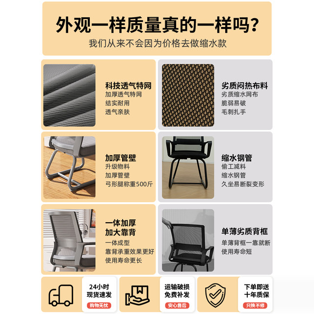 Computer chairs, home office chairs, comfortable and long-sitting dormitory, college students, backrest chair, desk, ergonomic seats