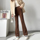 Narrow version wide-leg pants for women in autumn and winter plus velvet thickened Chenille micro-flare straight slim trousers
