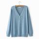 Plus size plus size women's clothing 22 spring Korean style loose fat mm versatile solid color V-neck knitted cardigan jacket 200Jin [Jin equals 0.5kg]