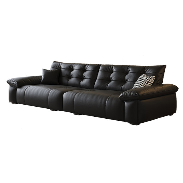 Government subsidy DDC Italian minimalist electric function full leather bear hug sofa living room black sofa bed new model