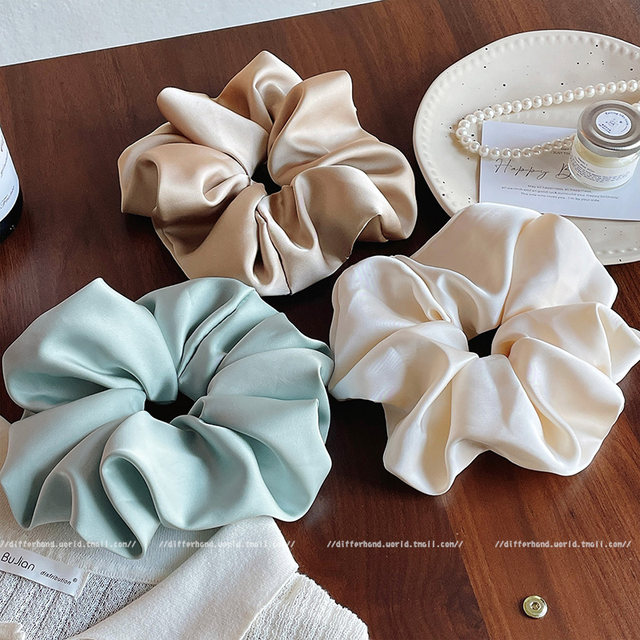 
French satin forest large intestine hair ring for women with high-end fashionable fashionable hair accessories buns and silk heads tied with hair