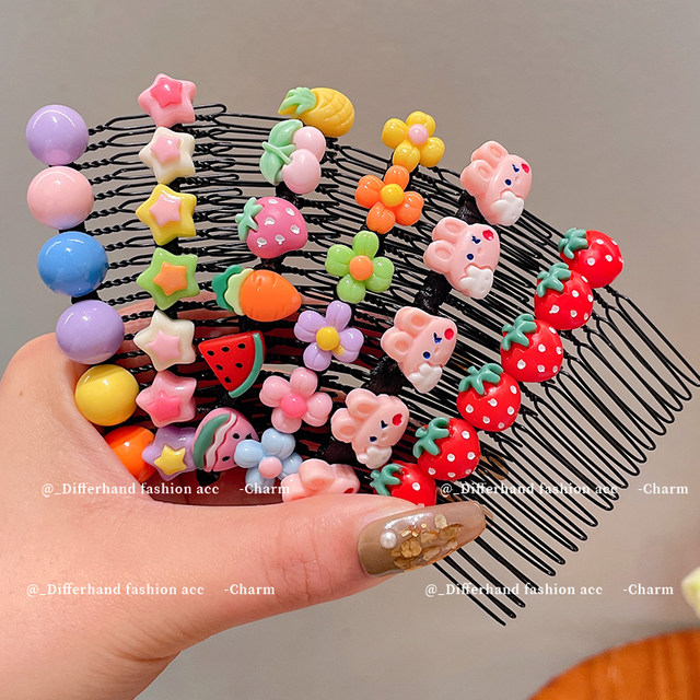 Cute bangs hair clips on the forehead children's inserts and combs the hair and finishing artifact for girls' back head hair card little girl headwear
