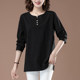 Pure cotton T-shirt women's long-sleeved fashionable middle-aged mother's wear loose outer bottoming shirt fashion plus size plus size top