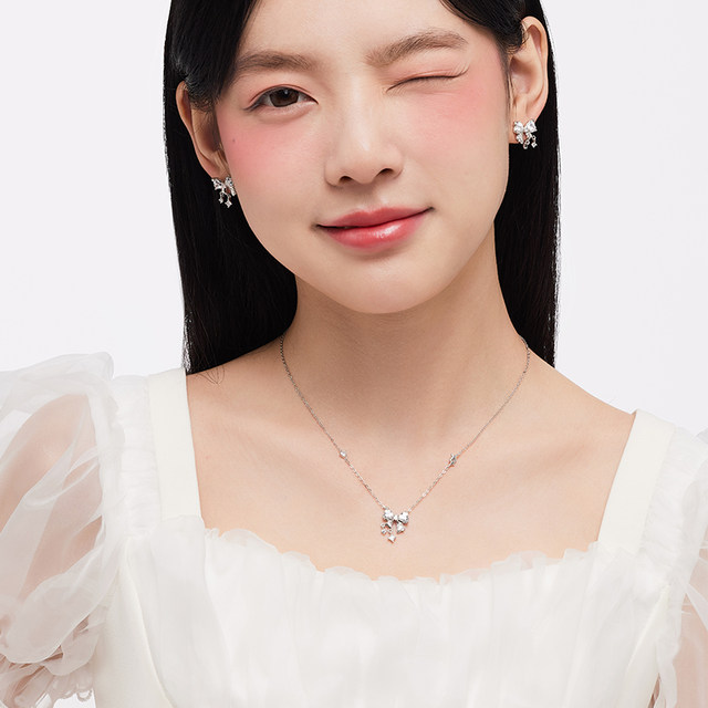 Cardiro Heart-Sweet Dream Necklace for Women S925 Sterling Silver Light Luxury Niche Design Sense Collarbone Birthday Gift for Girlfriend