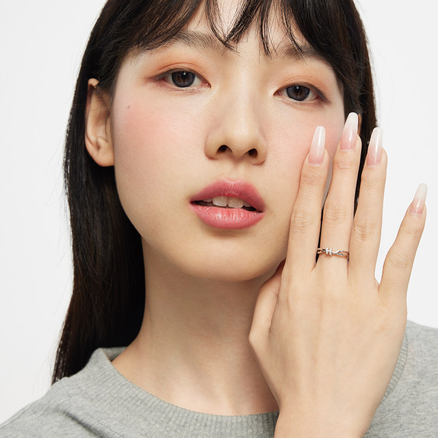 Cartilo love intertwined couple ring S925 silver ring A pair of niche design birthday gift for girlfriend