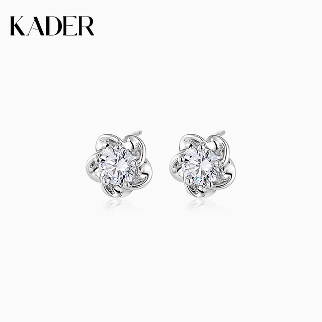 Catiro five-petal flower earrings for girls S999 temperament cold style earrings light luxury niche design birthday gift