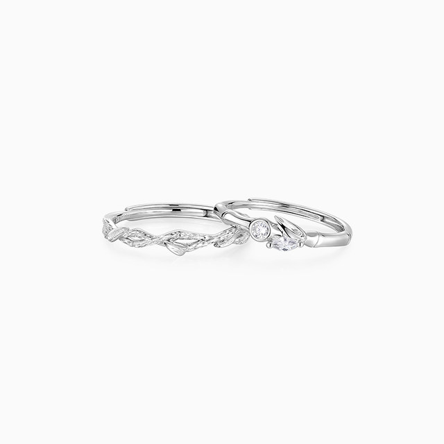 
Cardiro Bamboo Branch Ring Couple Ring 929 Silver Su Circle Anniversary Gift for Boy and Girlfriend