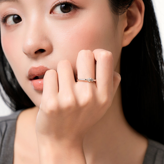 
Cardiro Bamboo Branch Ring Couple Ring 929 Silver Su Circle Anniversary Gift for Boy and Girlfriend