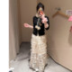 A thunderous fairy tall man with a long version of fantasy ballet mesh fluffy cake skirt for women romantic high waist skirt