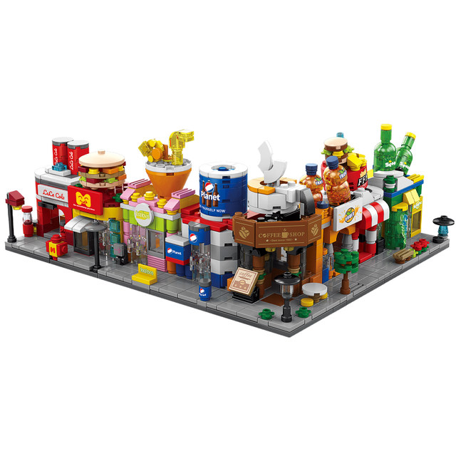 Lele Brothers Building Blocks Children's Small Granules Hundreds of Street Lauding Toys Boys Boy Yizhi Jigoshi Puzzle Gifts