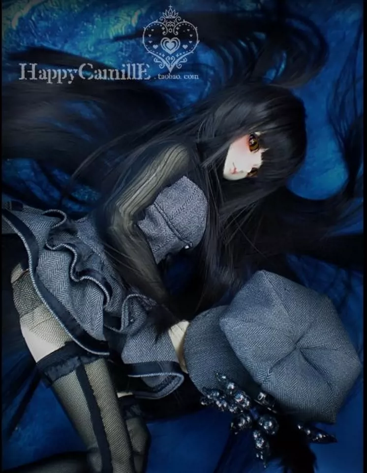 Bjdsd4分3分娃娃衣服娃衣可爱吸血鬼款小洋装黑灰1