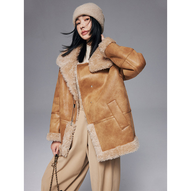 Reversible Motorcycle Lamb Wool Jacket Women's Fur Thickened Young Style 2025 Autumn and Winter New Fur All-in-One Coat