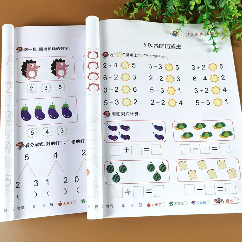 全套2本5 10以内加减法天天练幼儿园中班大班数学