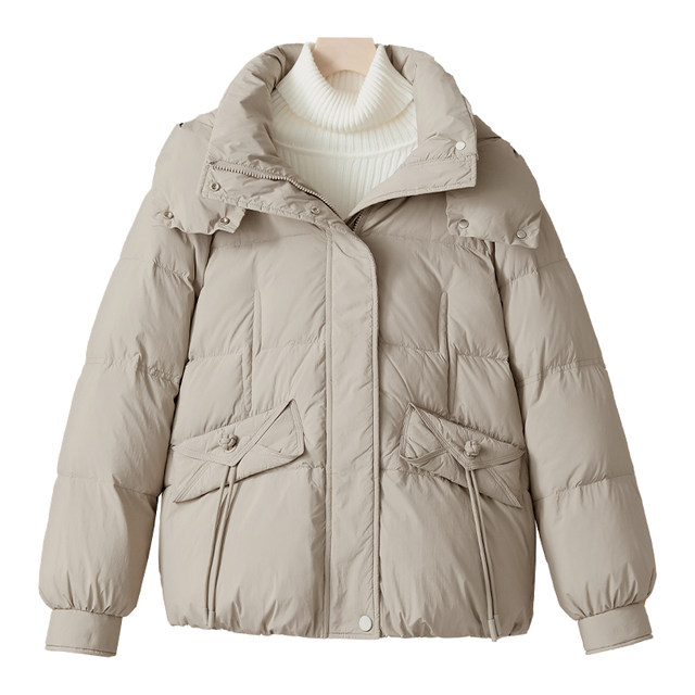 Mom's winter style hooded down jacket, short style, middle-aged women's fashionable large size jacket, middle-aged and elderly warm thick cotton-padded jacket