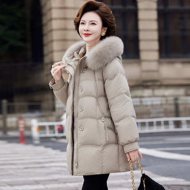 Mom's winter clothing high-end western style down jacket 2025 new middle-aged women's clothing thickened bread clothing middle-aged and elderly jackets