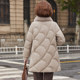 Mom's winter clothing, mid-length warm down jacket, mother-in-law's wedding banquet outfit, leather jacket, middle-aged and elderly women's style thickened jacket