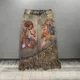 European station new European products hot spring pattern print irregular denim skirt women's tassel hip-pack skirt
