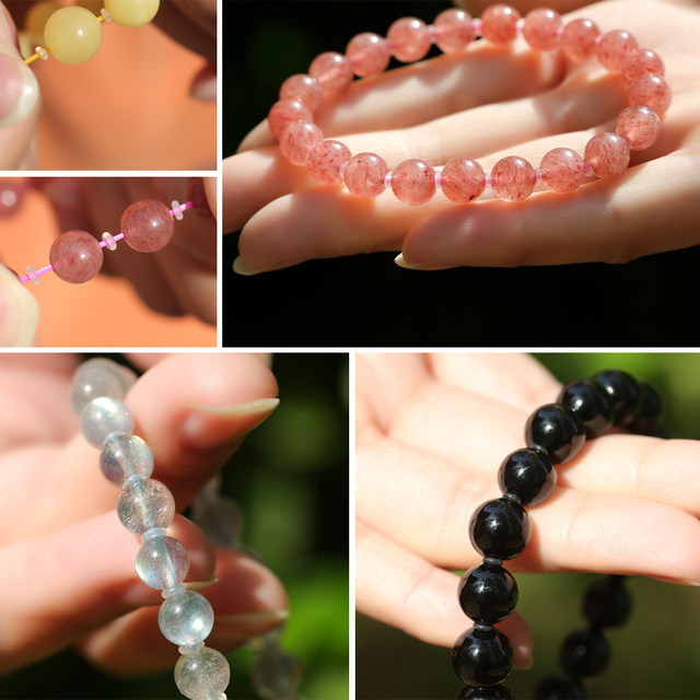 Wenwan high -end crystal bracelet transparent silicone soft septum anti -wear pearl skewers jade rubber pad beeswax