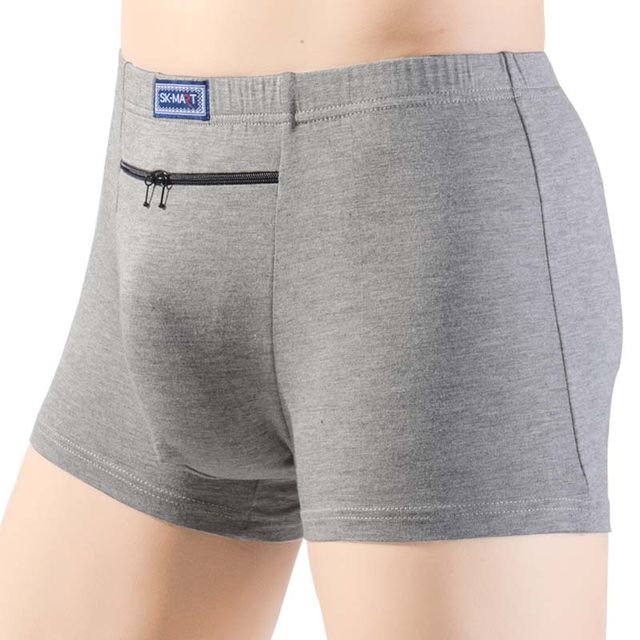 Men's underwear Model with zipper pocket dad pockets with wallet pants pockets in the elderly flat -angle anti -theft pants head
