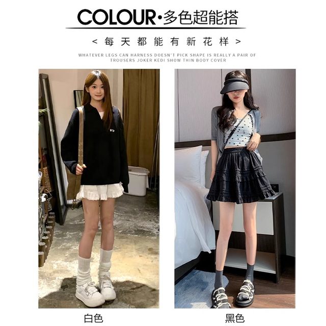White skirt for women in summer 2025 new spring and autumn small cake skirt puffy skirt ballet style A-line skirt
