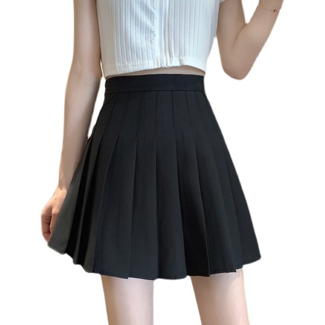 Gray pleated skirt for women in autumn and winter new large-size skirt fat mm design sense college style short skirt skirt
