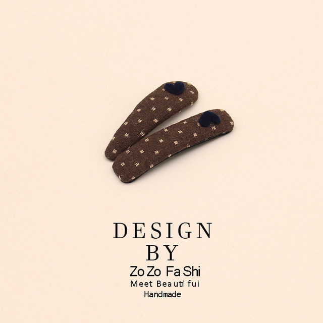 Korean new style fabric hair clip, forest style high-end feel, square water drop BB clip, side bangs, broken hair hair accessories