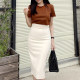 White suit professional skirt for women 2025 spring and autumn new style fashionable commuting slim and slim high waist hip skirt
