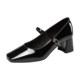 Yierkang women's shoes for spring and autumn patent leather casual thick heel single shoes for women's square toe Mary Zhen shoes high heel leather shoes
