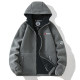 Double-sided fleece jacket for men in autumn and winter thickened warm hooded fleece jacket loose large size plus velvet sweatshirt